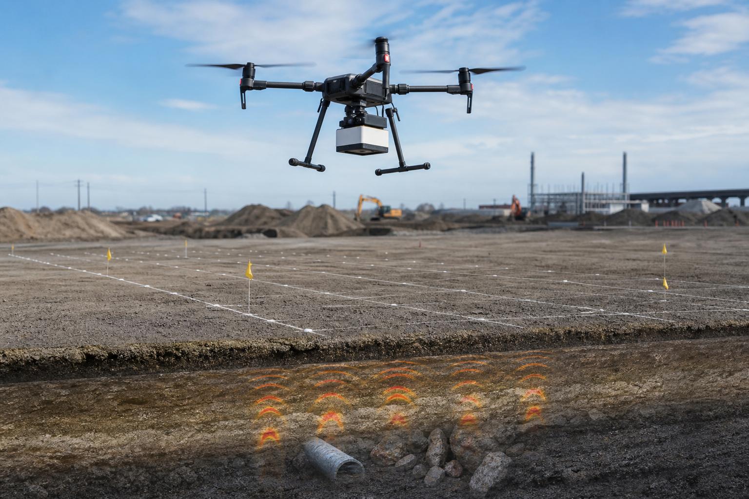 Georadar en drones UAV-GPR para inspecci&oacute;n no destructiva del subsuelo en terreno t&eacute;cnico