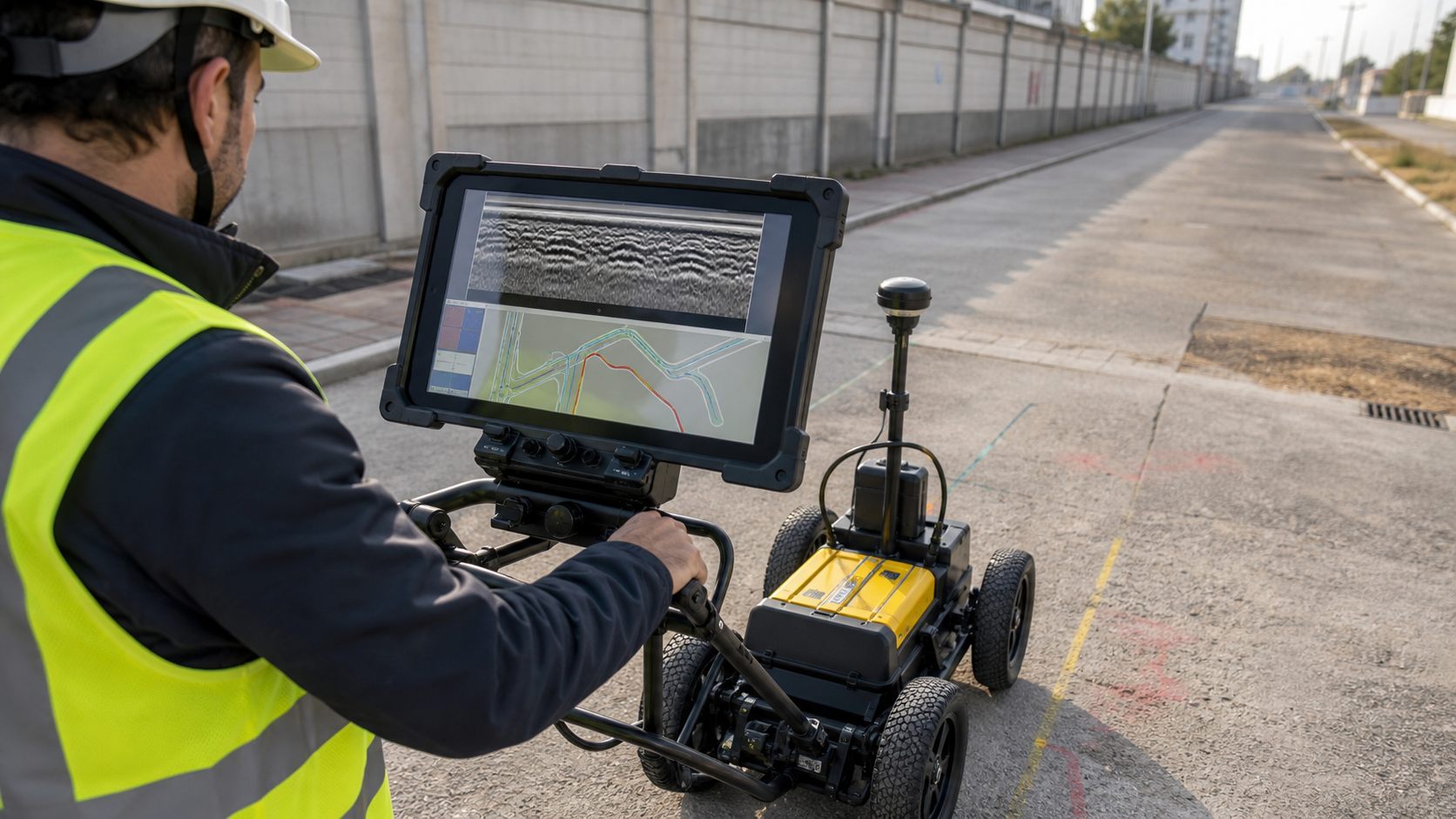 SplitView en GPR para visualizaci&oacute;n de radargrama y mapa de recorrido en terreno